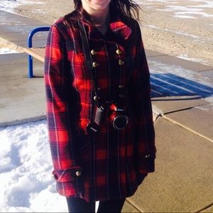 PLAID BUTTON DOWN JACKET